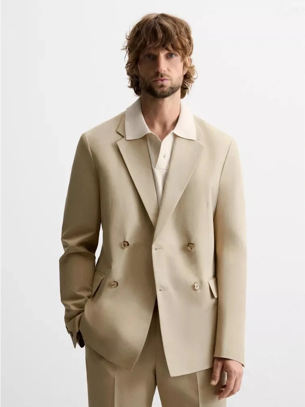 Zara cotton linen blend blazer